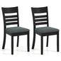 Wooden Dining Chairs Set of 2 Upholstered Kitchen Chairs with Rubber Wood Frame