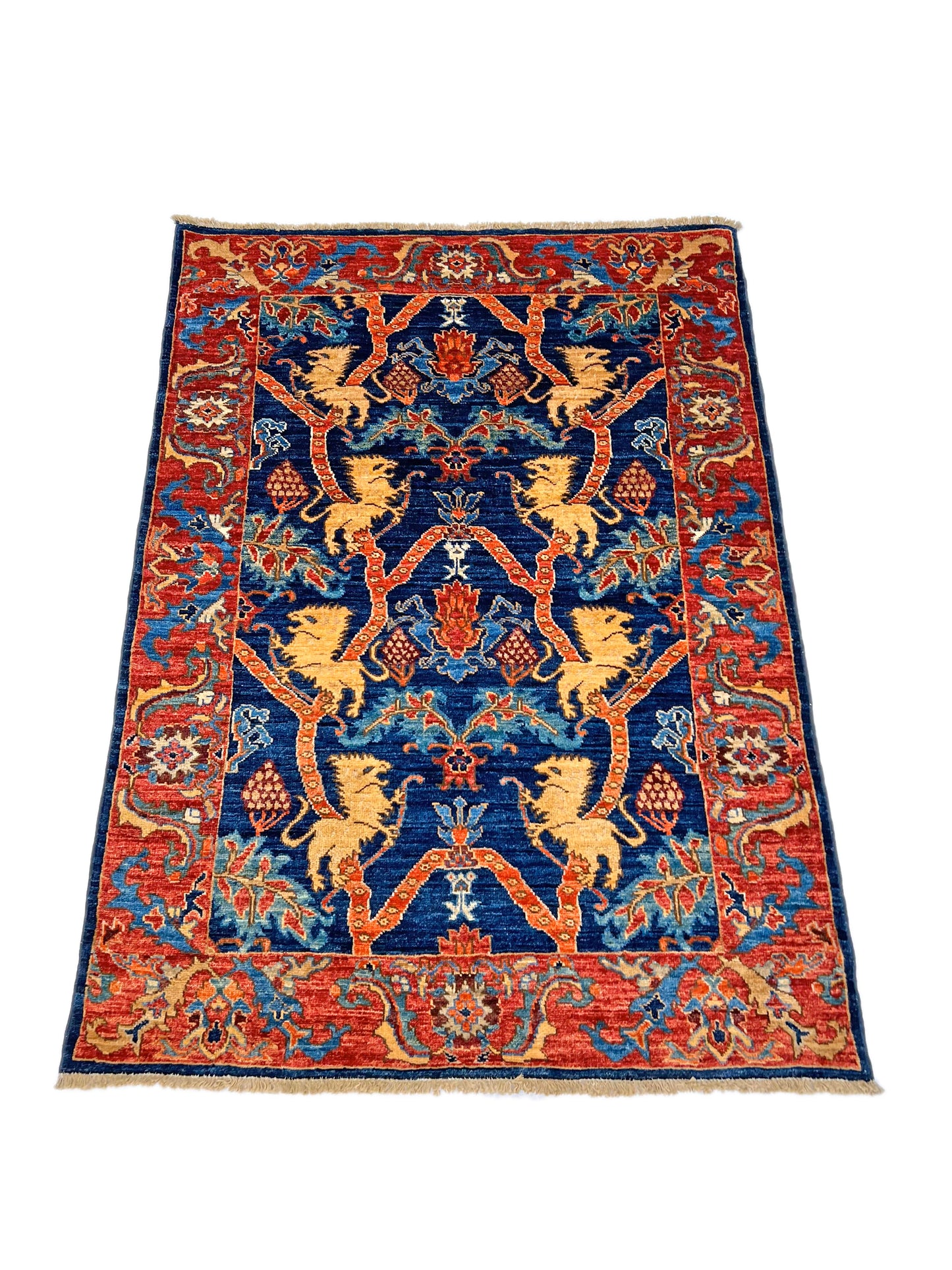 Afghan Folk/Serapi (3x5) blue/red