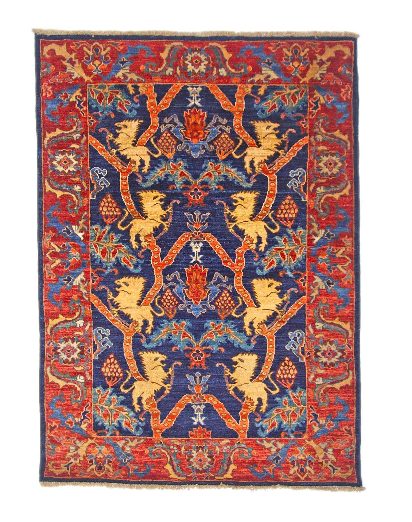 Afghan Folk/Serapi (3x5) blue/red