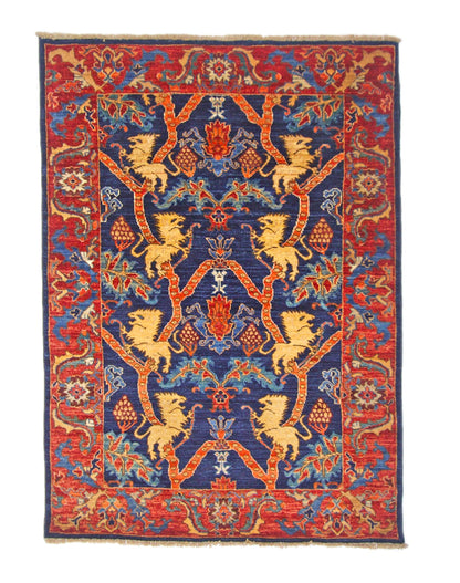 Afghan Folk/Serapi (3x5) blue/red