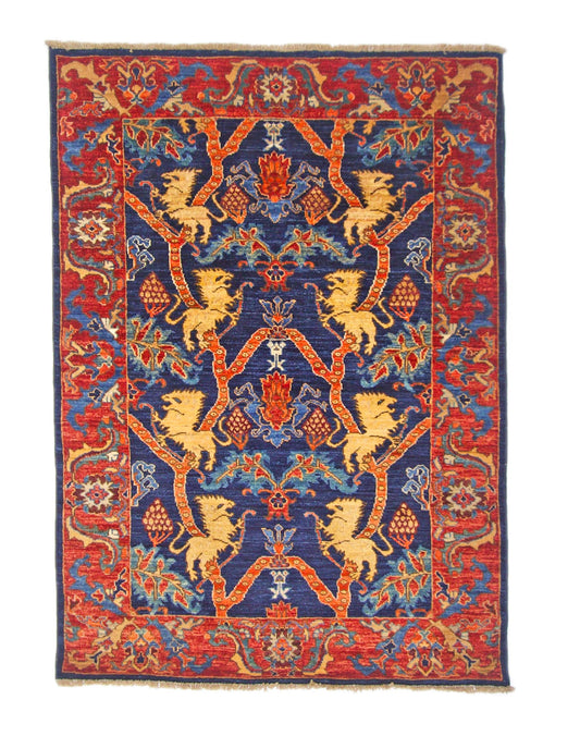 Afghan Folk/Serapi (3x5) blue/red