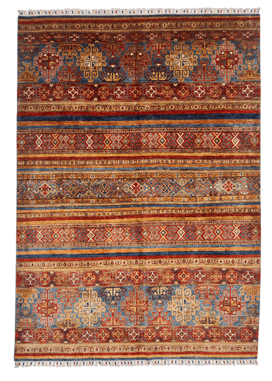 Khorjin (6'01"x8'07") blue/mulitcolor