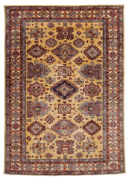 Super Kazak (5'08"x7'11") gold/ivory