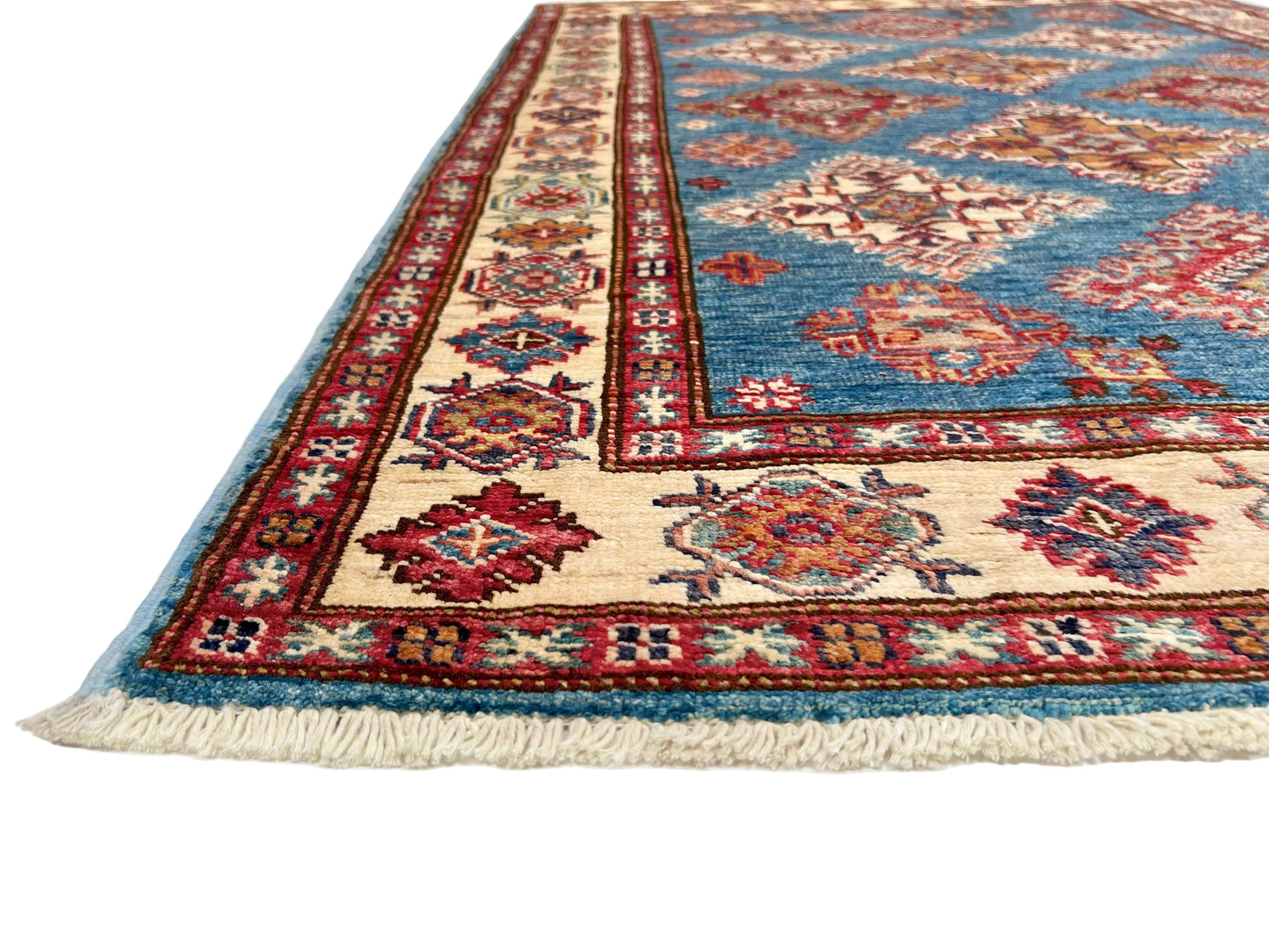 Super Kazak (3'07"x5'03") denim blue/ivory