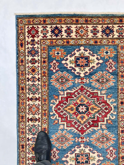Super Kazak (2'11"x4'00") denim blue/ivory