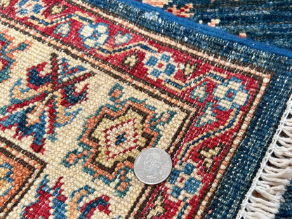 Super Kazak (2'08"x3'10") blue/ivory