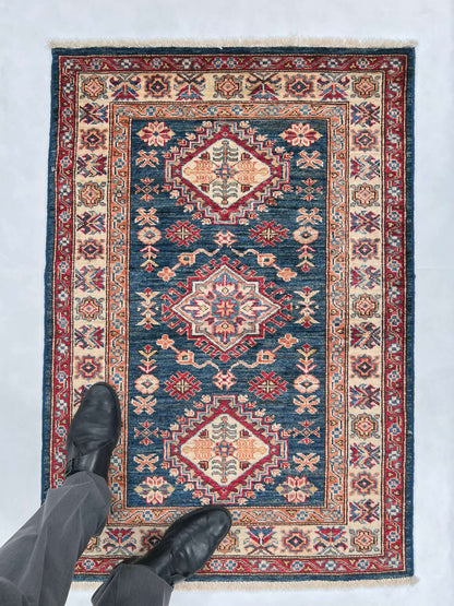 Super Kazak (2'08"x3'10") blue/ivory