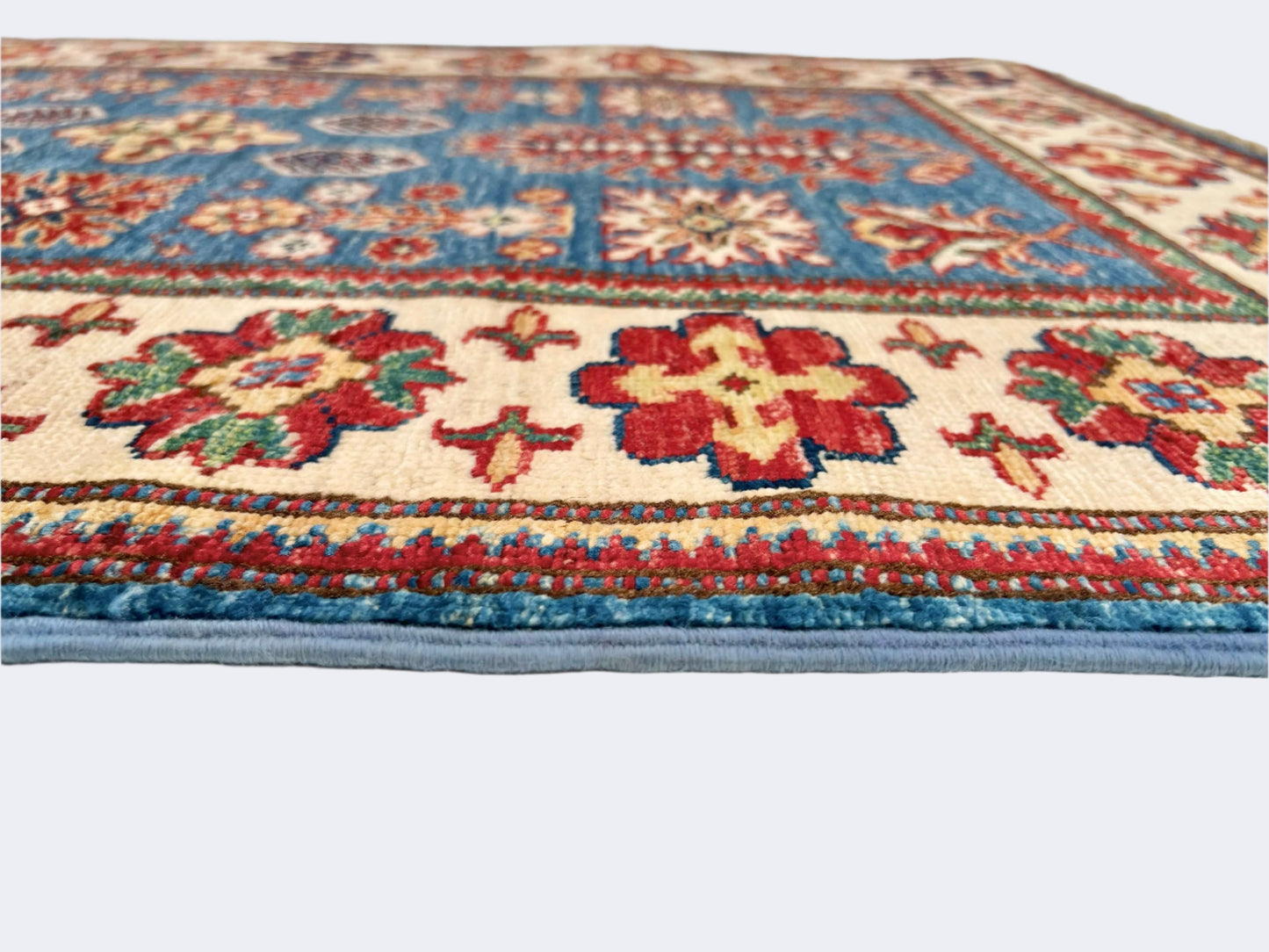 Super Kazak (2'08"x4'00") denim blue/ivory