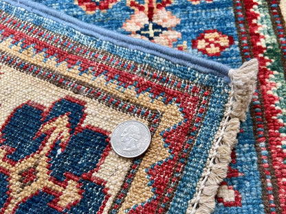 Super Kazak (2'08"x4'00") denim blue/ivory