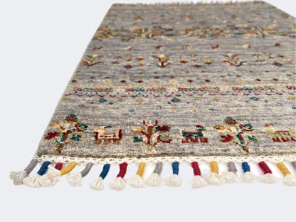 Afghan Gabbeh (2'00"x2'07") light gray