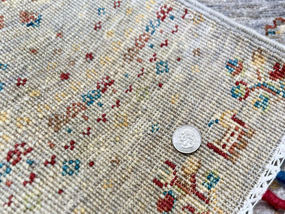 Afghan Gabbeh (2'00"x2'07") light gray