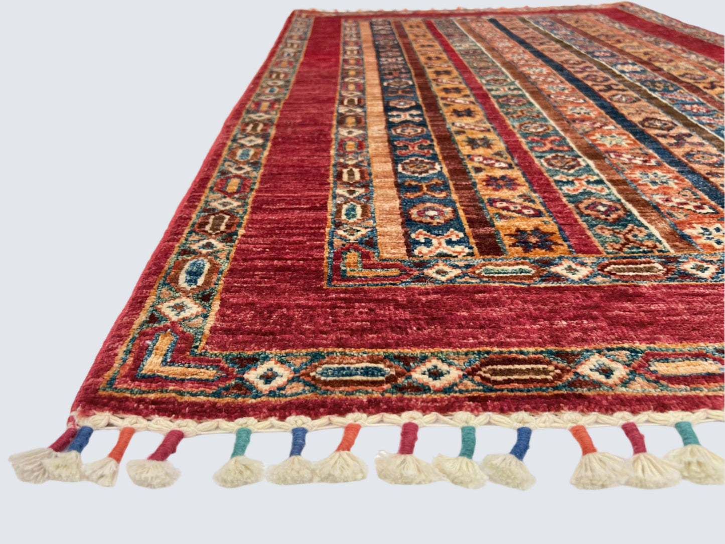 Afghan Shawl (2'09"x4'03") red/multicolor