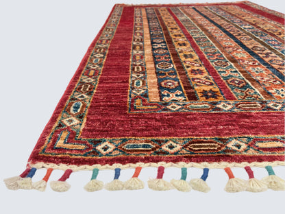 Afghan Shawl (2'09"x4'03") red/multicolor