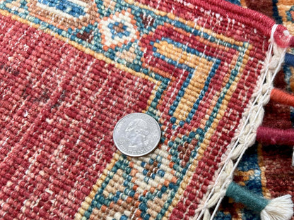 Afghan Shawl (2'09"x4'03") red/multicolor