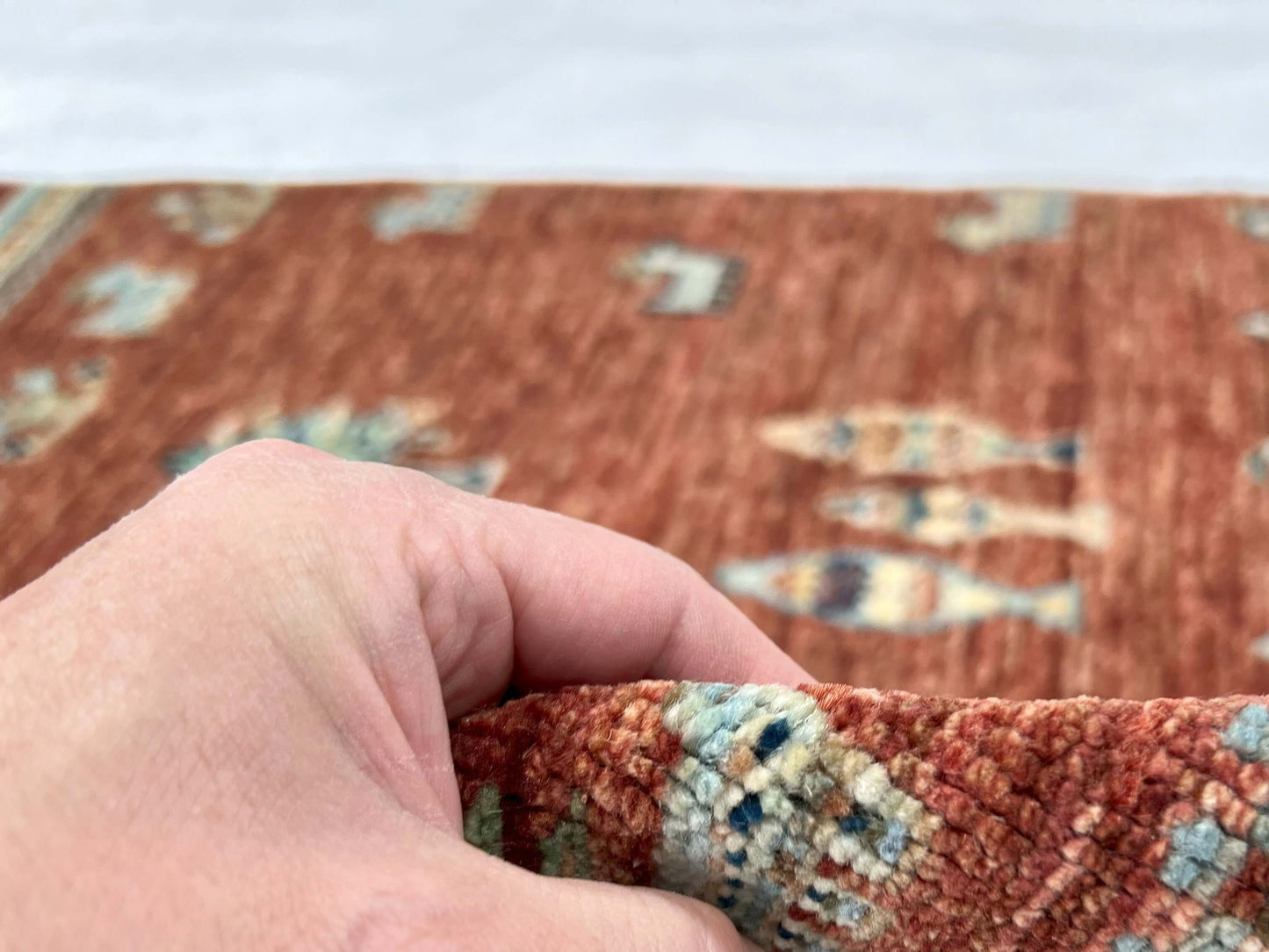 Afghan Gabbeh (2'08"x3'08") brown/teal