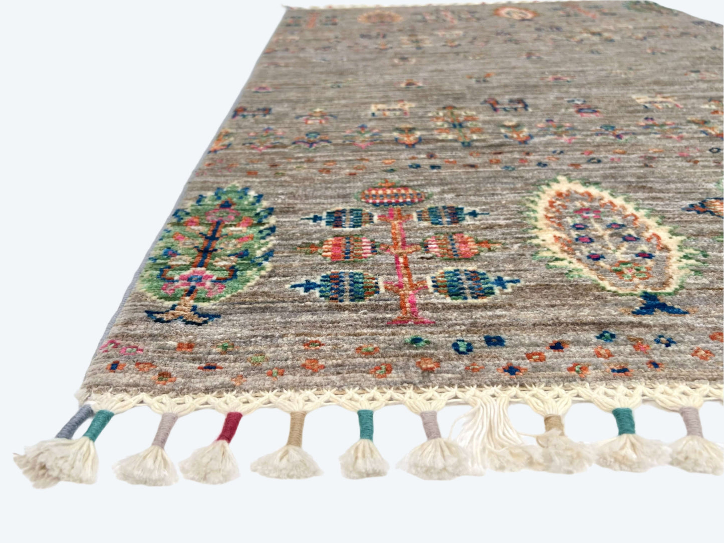 Afghan Gabbeh (2'07"x3'09") light gray