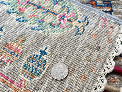 Afghan Gabbeh (2'07"x3'09") light gray