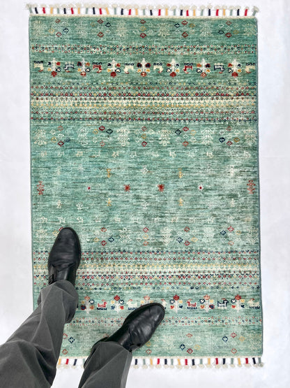 Afghan Gabbeh (2'07"x3'10") light green