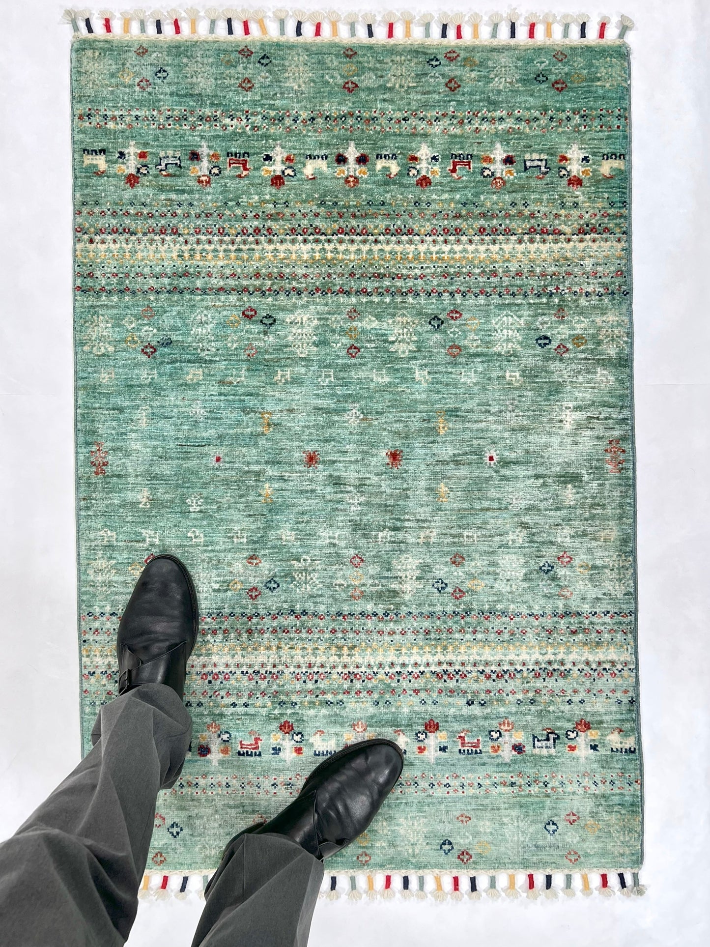 Afghan Gabbeh (2'07"x3'10") light green