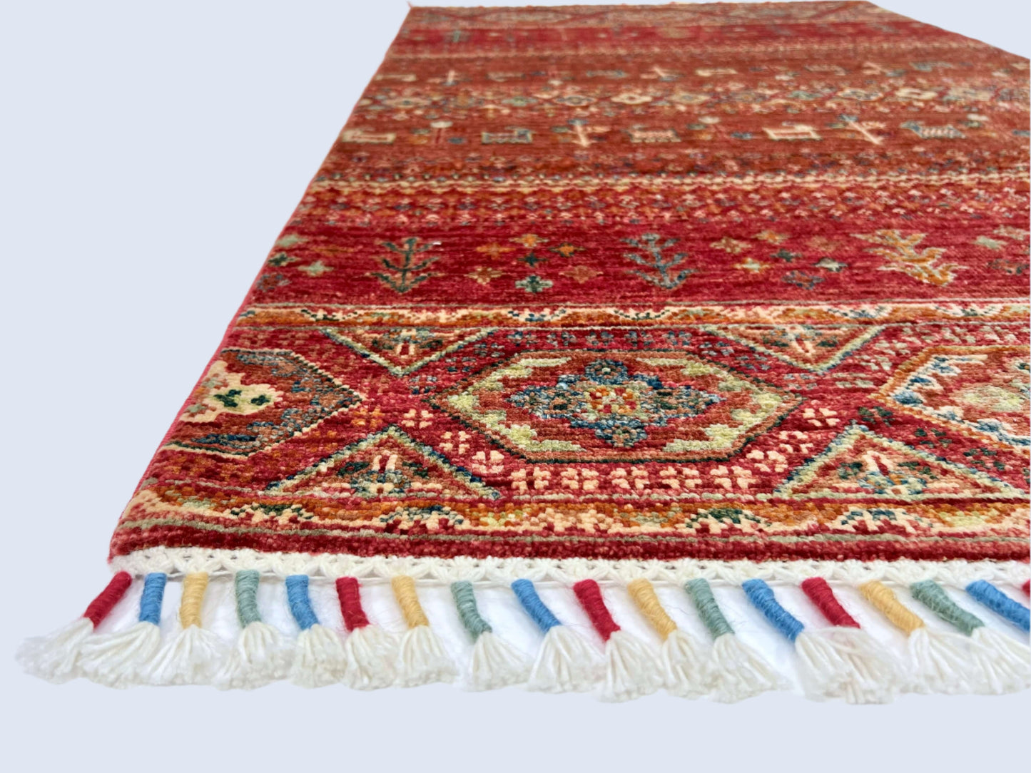 Afghan Khorjin-Gabbeh (2'06"x4'02") rust/red