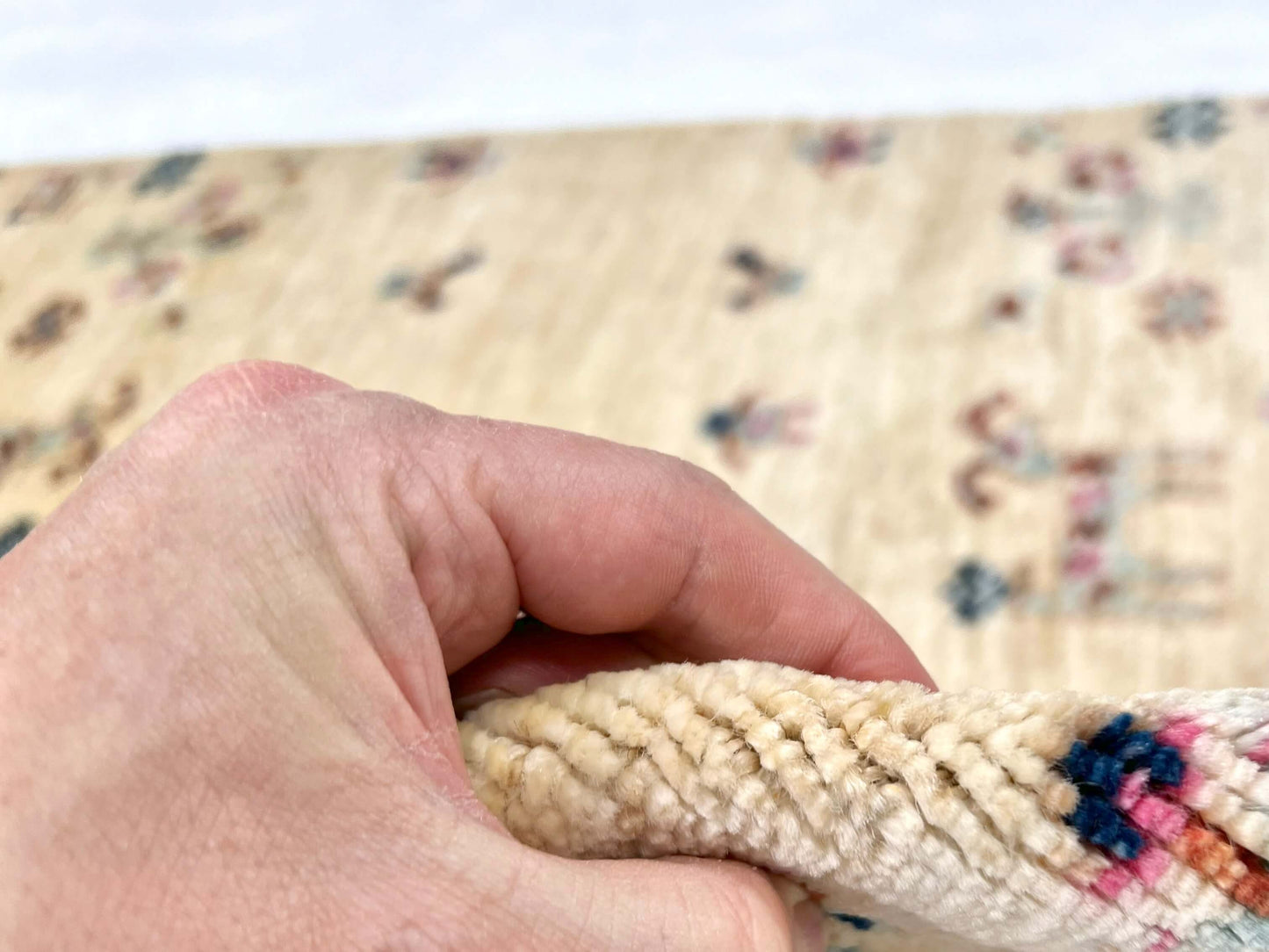 Afghan Gabbeh (2'08"x4'00") ivory/pastel