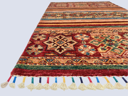 Afghan Khorjin (2'09"x4'02") red/multicolor