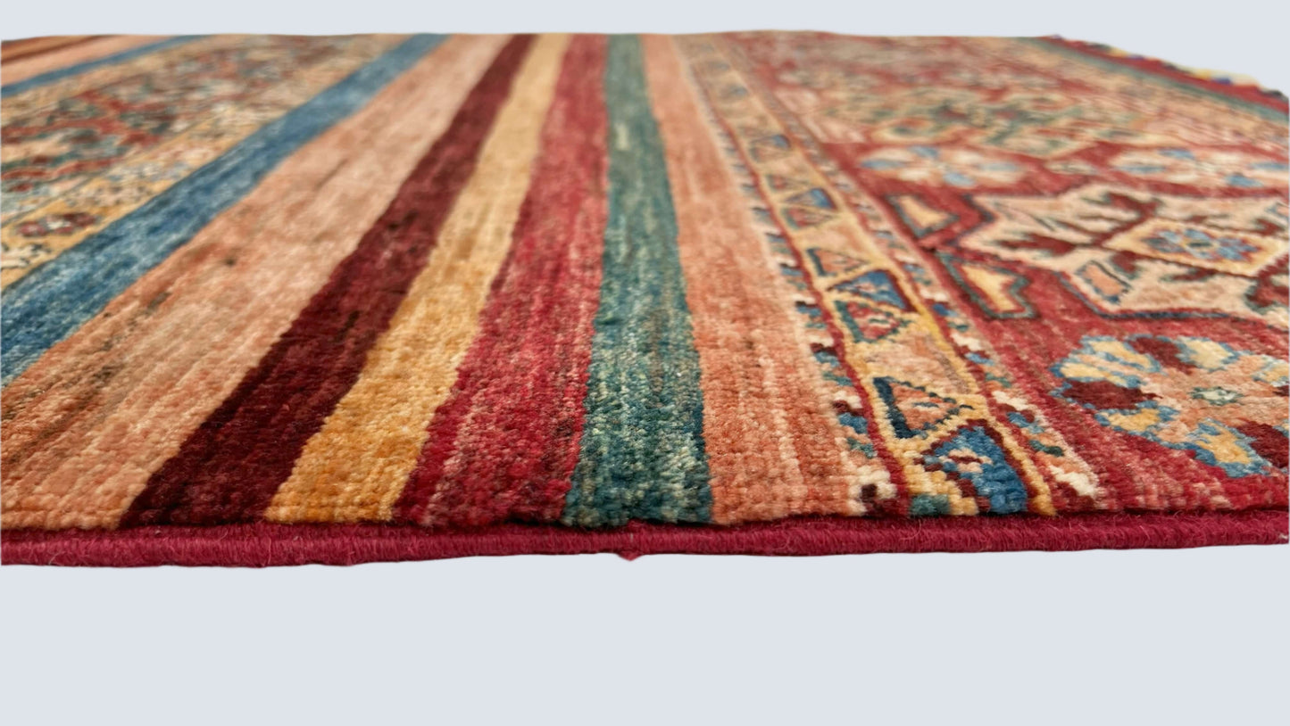 Afghan Khorjin (2'09"x4'02") red/multicolor
