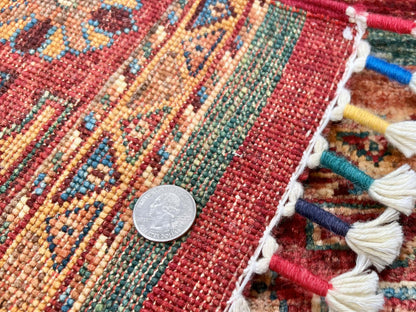 Afghan Khorjin (2'09"x4'02") red/multicolor