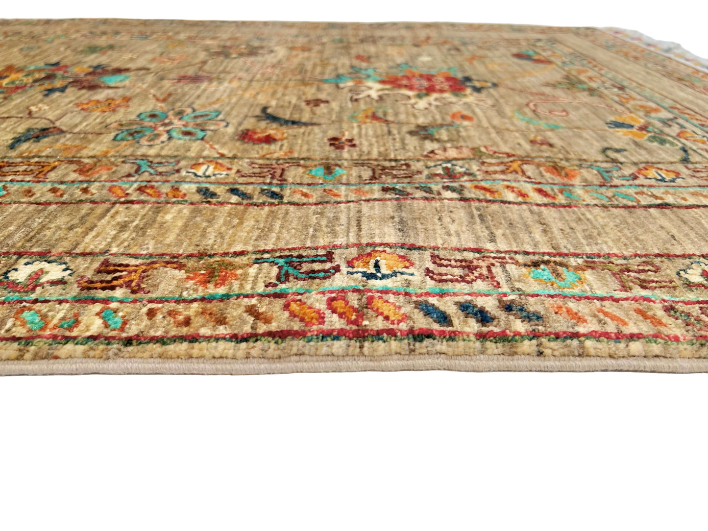 Khorjin (3'03"x4'11") camel/turquoise