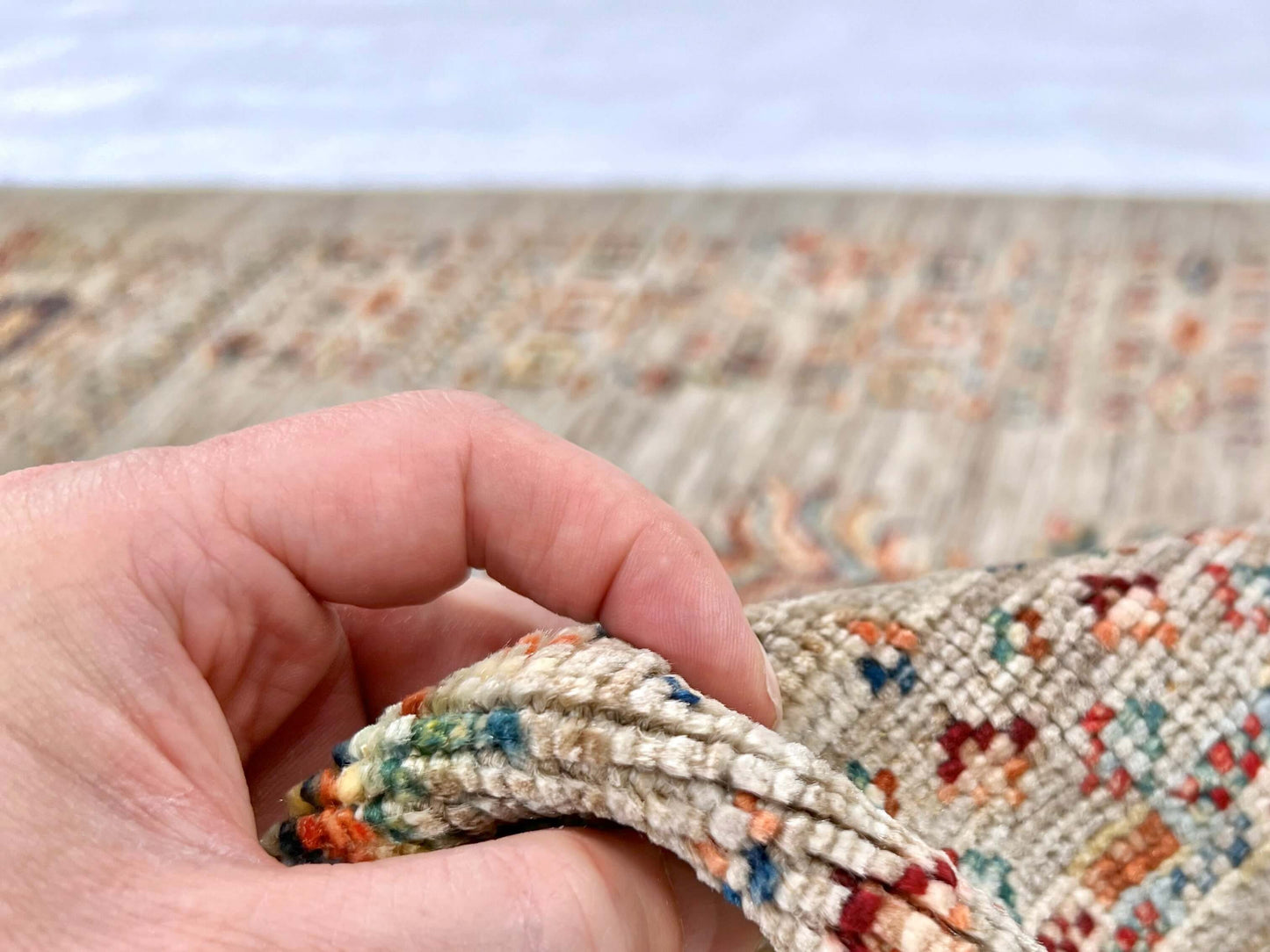 Afghan Khorjin (3'04"x5'00") silver/multicolor