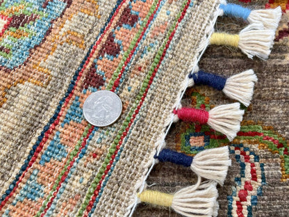 Afghan Khorjin (3'05"x4'10") brown/multicolor
