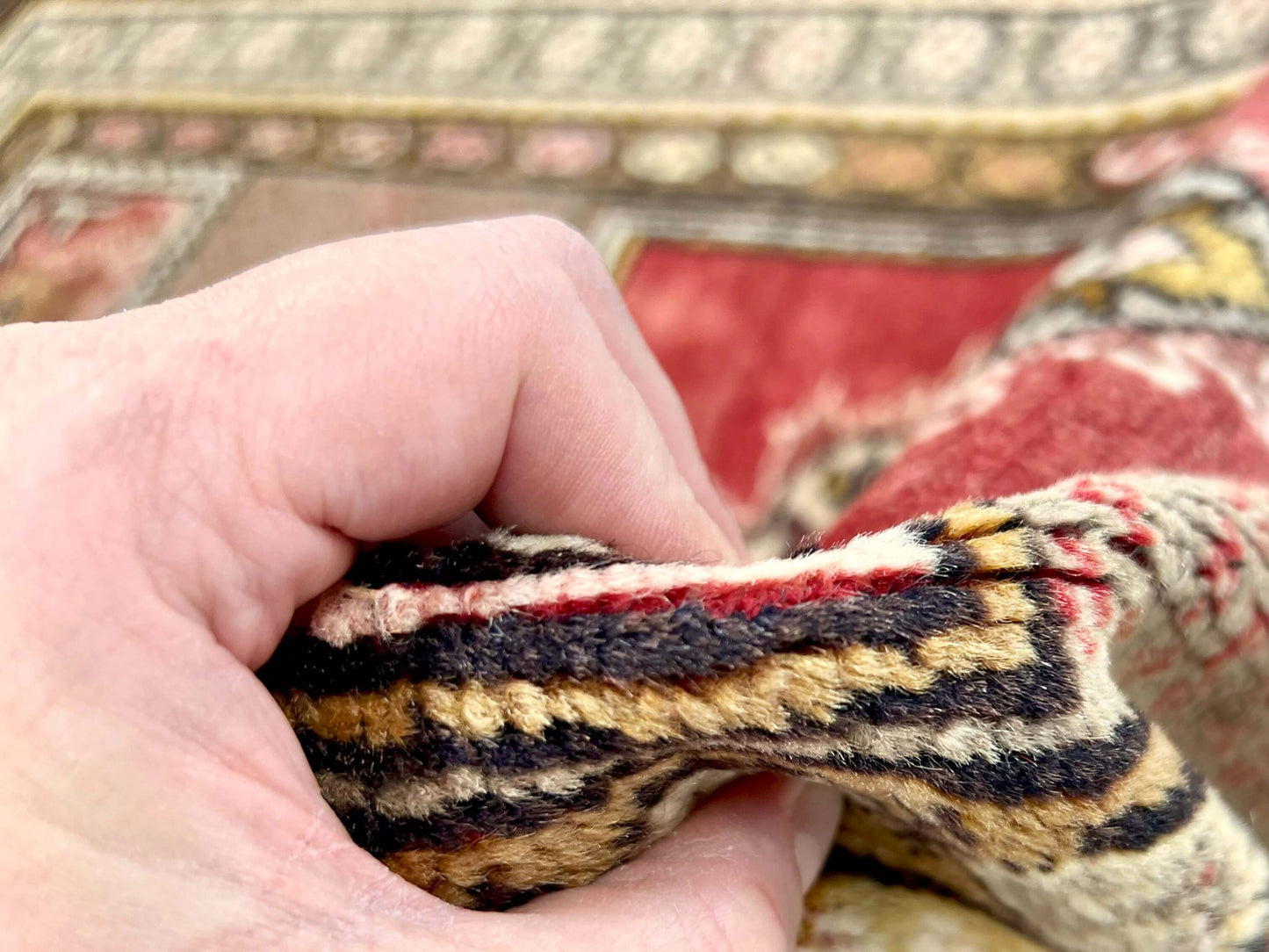 Vintage Turkish (3'04"x5'04") lt.red/gold