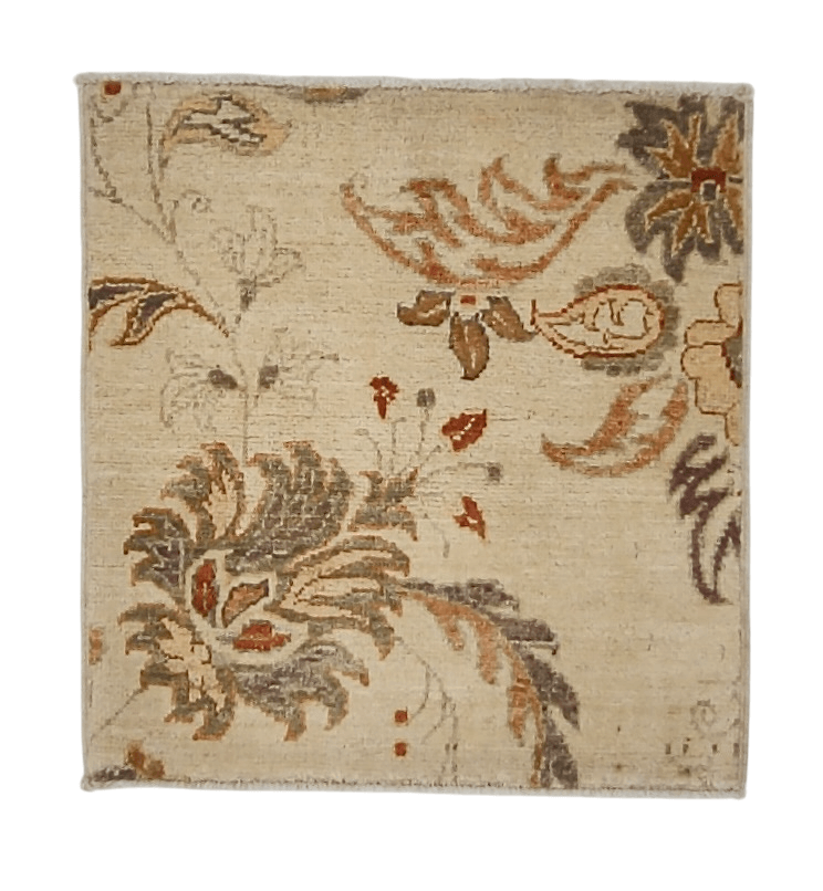 Vegetable-Dye with Silk Accents (18" square) ivory