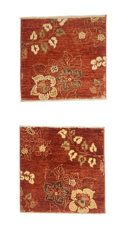 Vegetable-Dye with Silk Accents (18" square) rust