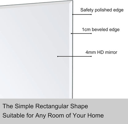 Wall Mirror Frameless 24x32 Bathroom Vanity Decor Accent