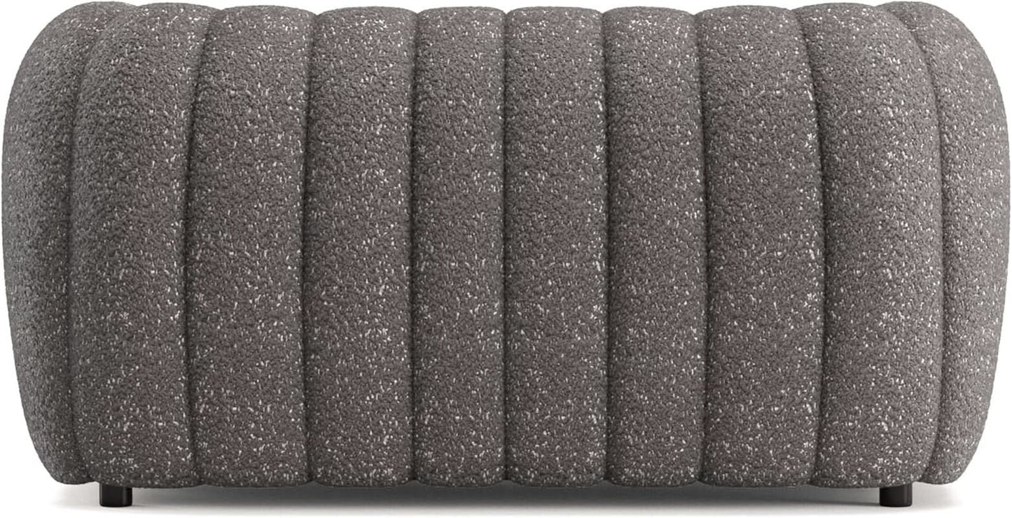 Charcoal Gray Vertical Channel Tufted 3 Piece Sofa Set