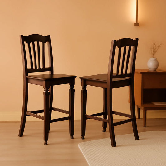 Chelsea Counter Height Barstools Slat Back Mahogany 2 Pack