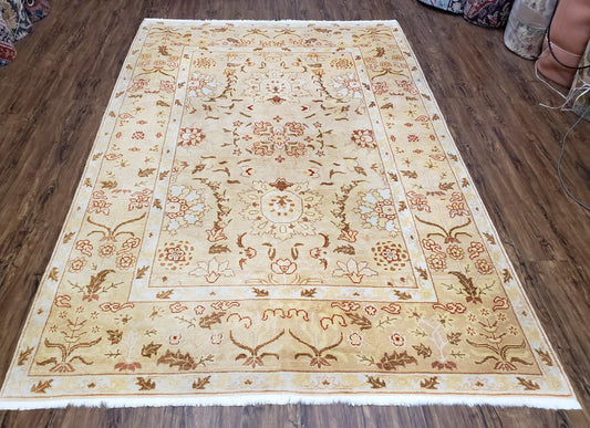 Vintage Turkish Oushak Area Rug 6x9, Wool Hand-Knotted