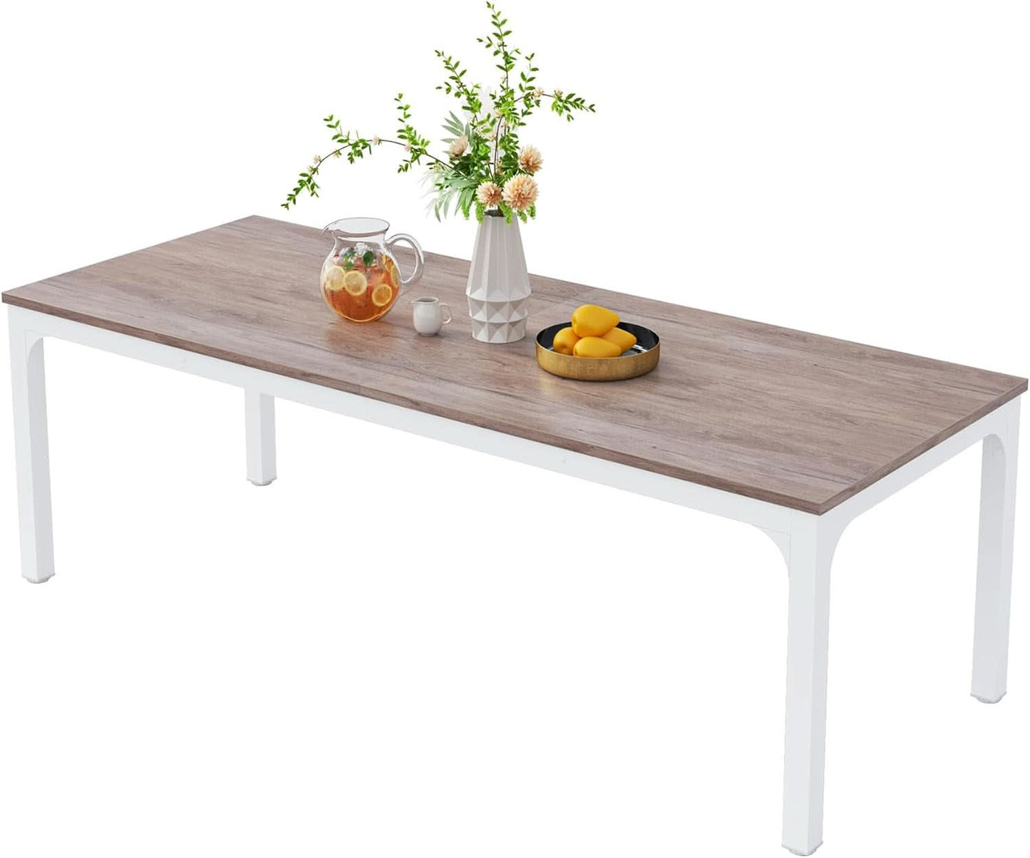 78 Inch Rustic Wood Dining Table Rectangular For Kitchen