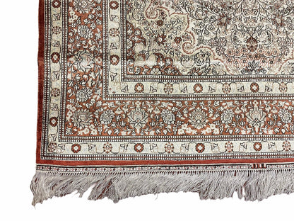 4' X 6' Vintage Fine Handmade Chinese Oriental Silk Rug 400 KPSI Wow