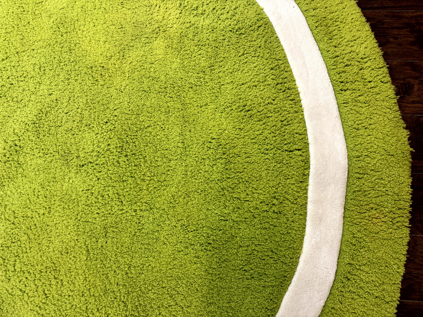 Large Round Rug 9x9, Vintage Retro Design, Lime Green