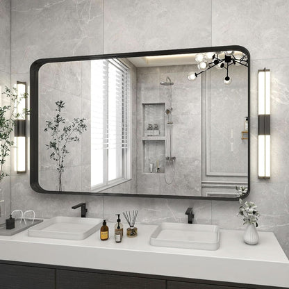 Bathroom Mirror 30x48 Inch Black Deep Frame Wall Mirror