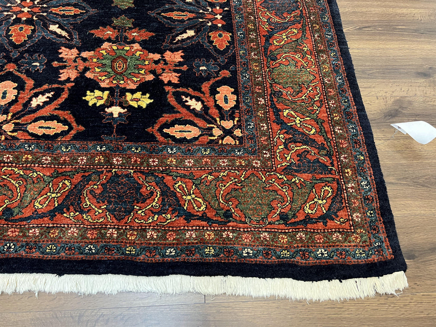 Wonderful Persian Rug 7x10, Navy Blue and Red, Allover Floral Pattern, Bidjar Carpet, Authentic Oriental Rug 7 x 10, Wool Hand Knotted Rug