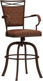 Aged Bronze Swivel Tilt Barstool with Padded Comfort