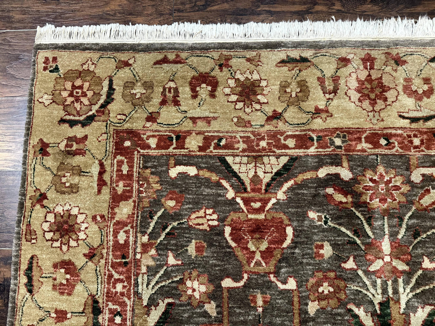 Pak Persian Mahal Rug 6x9, Floral Handmade Wool Traditional Oriental Carpet