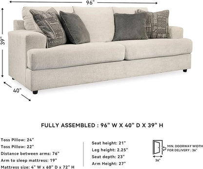 Soletren Premium Chenille Queen Sofa Sleeper White