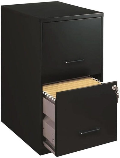 Metal 2 Drawer Letter File Cabinet Black Office Storage