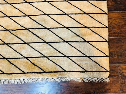 German Rug 7x10, Vintage Handmade Carpet, Contemporary