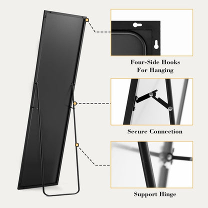 Full Length Floor Mirror 59x17 Aluminum Frame for Bedroom