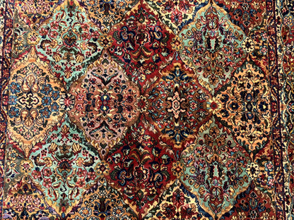 5.9 x 9 Karastan Rug Multicolor Panel Kirman #717, Original 700 Series, Wool